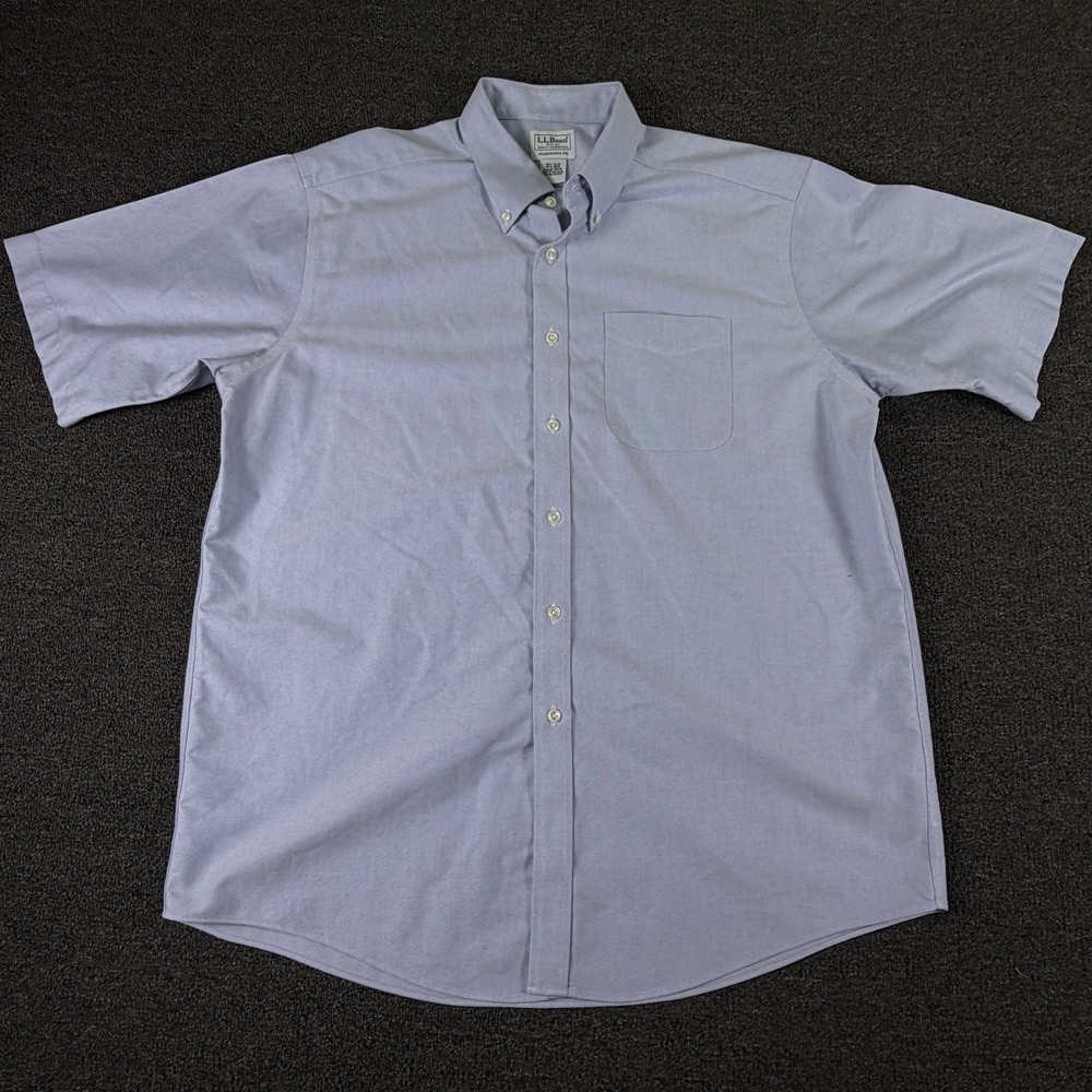 L.L. Bean Shirt Mens 16.5-REG Traditional Fit Blue Button-down EUC